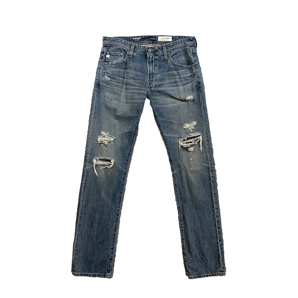 AG Adriano Goldschmied Jeans Mens 33 Matchbox Slim Straight Distressed Denim